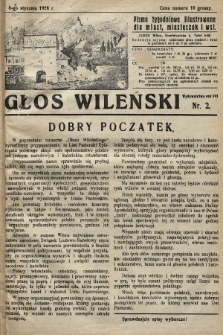 Głos Wileński : pismo tygodniowe illustrowane dla miast, miasteczek i wsi. 1928, nr 2