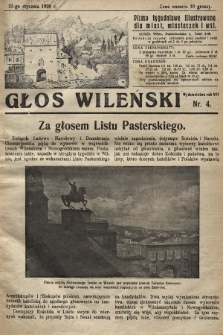 Głos Wileński : pismo tygodniowe illustrowane dla miast, miasteczek i wsi. 1928, nr 4