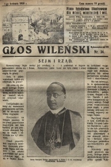 Głos Wileński : pismo tygodniowe illustrowane dla miast, miasteczek i wsi. 1928, nr 14