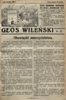 Głos Wileński : pismo tygodniowe illustrowane dla miast, miasteczek i wsi. 1928, nr 32