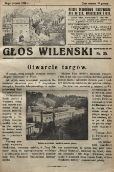 Głos Wileński : pismo tygodniowe illustrowane dla miast, miasteczek i wsi. 1928, nr 35