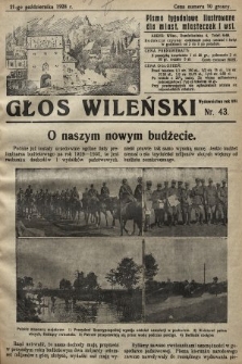 Głos Wileński : pismo tygodniowe illustrowane dla miast, miasteczek i wsi. 1928, nr 43