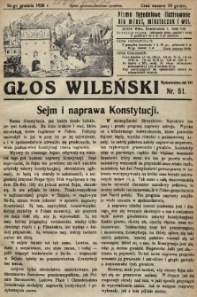 Głos Wileński : pismo tygodniowe illustrowane dla miast, miasteczek i wsi. 1928, nr 51