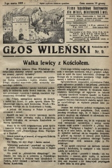 Głos Wileński : pismo tygodniowe ilustrowane dla miast, miasteczek i wsi. 1929, nr 9