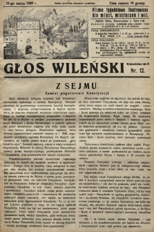 Głos Wileński : pismo tygodniowe ilustrowane dla miast, miasteczek i wsi. 1929, nr 12