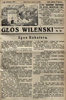 Głos Wileński : pismo tygodniowe ilustrowane dla miast, miasteczek i wsi. 1929, nr 14
