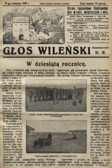Głos Wileński : pismo tygodniowe ilustrowane dla miast, miasteczek i wsi. 1929, nr 16