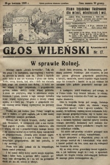 Głos Wileński : pismo tygodniowe ilustrowane dla miast, miasteczek i wsi. 1929, nr 17
