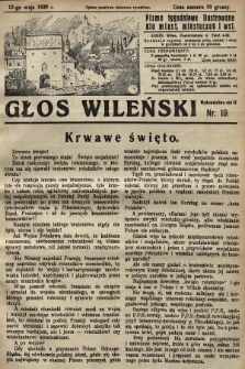 Głos Wileński : pismo tygodniowe ilustrowane dla miast, miasteczek i wsi. 1929, nr 19