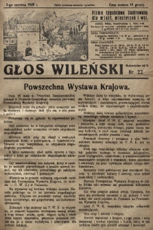 Głos Wileński : pismo tygodniowe ilustrowane dla miast, miasteczek i wsi. 1929, nr 22