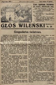 Głos Wileński : pismo tygodniowe ilustrowane dla miast, miasteczek i wsi. 1929, nr 29