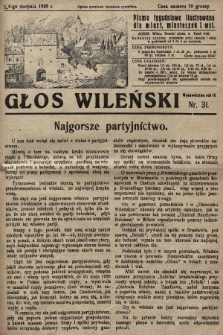 Głos Wileński : pismo tygodniowe ilustrowane dla miast, miasteczek i wsi. 1929, nr 31