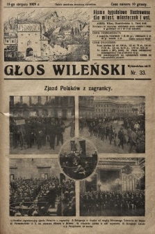 Głos Wileński : pismo tygodniowe ilustrowane dla miast, miasteczek i wsi. 1929, nr 33