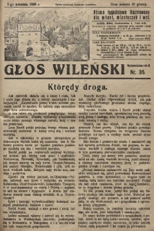 Głos Wileński : pismo tygodniowe ilustrowane dla miast, miasteczek i wsi. 1929, nr 35