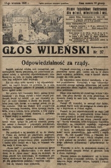Głos Wileński : pismo tygodniowe ilustrowane dla miast, miasteczek i wsi. 1929, nr 37