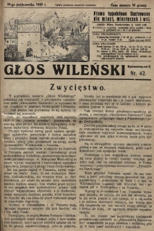 Głos Wileński : pismo tygodniowe ilustrowane dla miast, miasteczek i wsi. 1929, nr 42