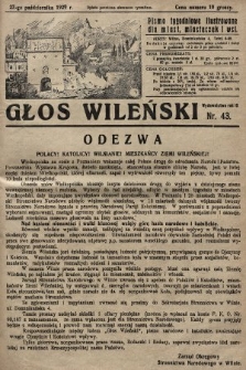 Głos Wileński : pismo tygodniowe ilustrowane dla miast, miasteczek i wsi. 1929, nr 43