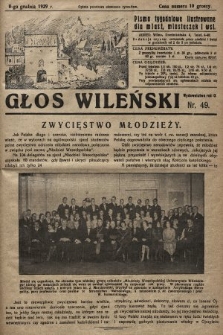 Głos Wileński : pismo tygodniowe ilustrowane dla miast, miasteczek i wsi. 1929, nr 49