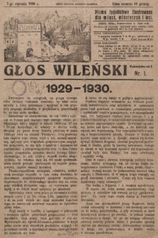 Głos Wileński : pismo tygodniowe ilustrowane dla miast, miasteczek i wsi. 1930, nr 1