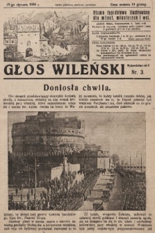 Głos Wileński : pismo tygodniowe ilustrowane dla miast, miasteczek i wsi. 1930, nr 3