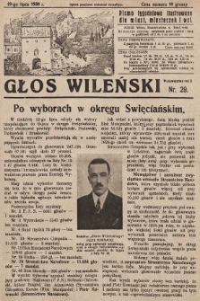 Głos Wileński : pismo tygodniowe ilustrowane dla miast, miasteczek i wsi. 1930, nr 29