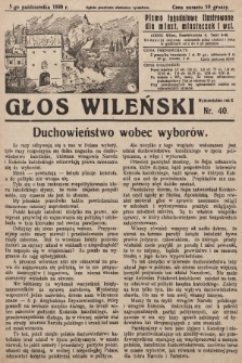 Głos Wileński : pismo tygodniowe ilustrowane dla miast, miasteczek i wsi. 1930, nr 40