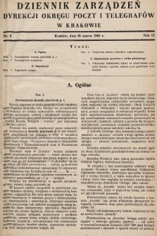 Dziennik Zarządzeń Dyrekcji Okręgu Poczt i Telegrafów w Krakowie. 1946, nr 2
