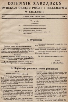 Dziennik Zarządzeń Dyrekcji Okręgu Poczt i Telegrafów w Krakowie. 1946, nr 3