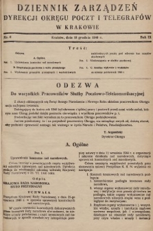 Dziennik Zarządzeń Dyrekcji Okręgu Poczt i Telegrafów w Krakowie. 1946, nr 6