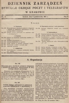 Dziennik Zarządzeń Dyrekcji Okręgu Poczt i Telegrafów w Krakowie. 1948, nr 15