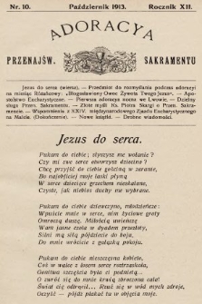 Adoracya Przenajświętszego Sakramentu. 1913, nr 10