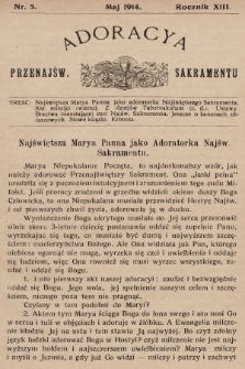Adoracya Przenajświętszego Sakramentu. 1914, nr 5