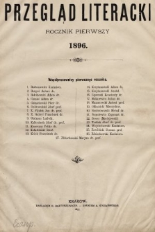 Przegląd Literacki : organ Związku Literackiego w Krakowie. 1896, indeks rocznika
