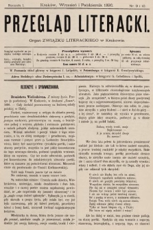 Przegląd Literacki : organ Związku Literackiego w Krakowie. 1896, nr 9 i 10
