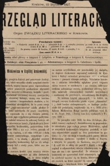 Przegląd Literacki : organ Związku Literackiego w Krakowie. 1897, nr 1