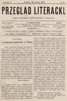 Przegląd Literacki : organ Związku Literackiego w Krakowie. 1897, nr 4