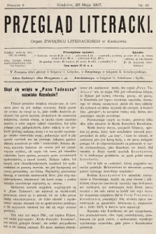 Przegląd Literacki : organ Związku Literackiego w Krakowie. 1897, nr 10
