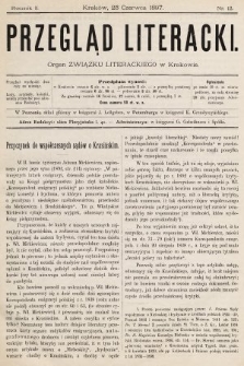 Przegląd Literacki : organ Związku Literackiego w Krakowie. 1897, nr 12