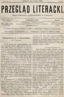 Przegląd Literacki : organ Związku Literackiego w Krakowie. 1898, nr 3