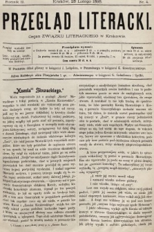 Przegląd Literacki : organ Związku Literackiego w Krakowie. 1898, nr 4