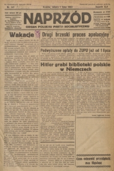 Naprzód : organ Polskiej Partji Socjalistycznej. 1933, nr 147 (po konfiskacie nakład drugi)