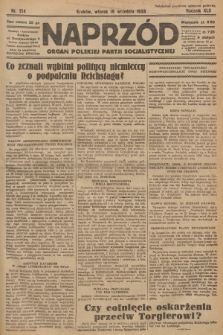 Naprzód : organ Polskiej Partji Socjalistycznej. 1933, nr 214