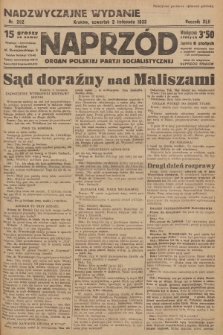 Naprzód : organ Polskiej Partji Socjalistycznej. 1933, nr 252 (wydanie nadzwyczajne)