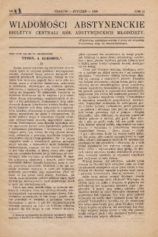 Wiadomości Abstynenckie : biuletyn Centrali Kół Abstynenckich Młodzieży. 1926, nr 1