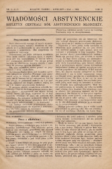 Wiadomości Abstynenckie : biuletyn Centrali Kół Abstynenckich Młodzieży. 1926, nr 3-4-5