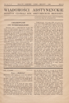 Wiadomości Abstynenckie : biuletyn Centrali Kół Abstynenckich Młodzieży. 1926, nr 6-7-8