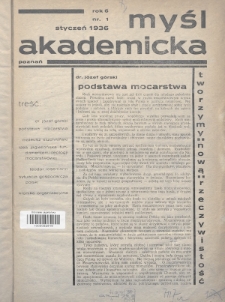 Myśl Akademicka. 1936, nr 1