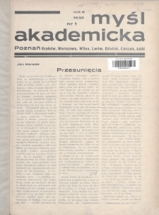 Myśl Akademicka. 1938, nr 1