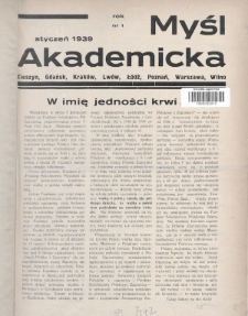 Myśl Akademicka. 1939, nr 1
