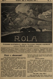Rola : tygodnik ilustrowany : organ Polskiego Związku Rolników. 1907, nr 3